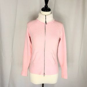 Banana Republic zip front pink cardigan